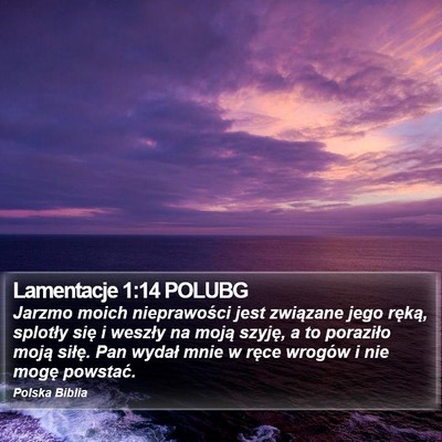 Lamentacje 1:14 POLUBG Bible Verse Image