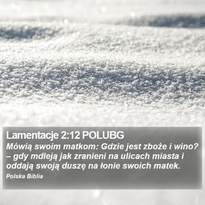 Lamentacje 2:12 POLUBG Bible Verse Image
