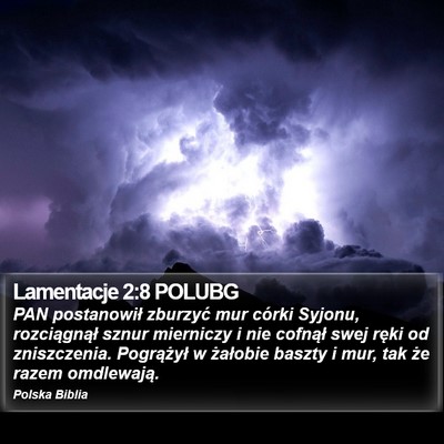 Lamentacje 2:8 POLUBG Bible Verse Image