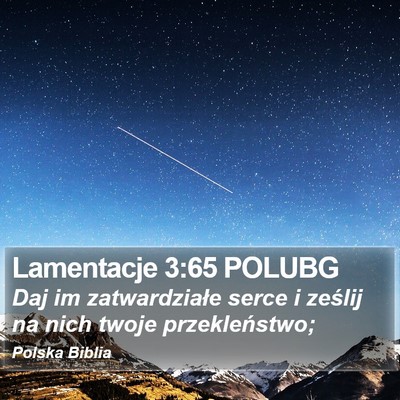 Lamentacje 3:65 POLUBG Bible Verse Image