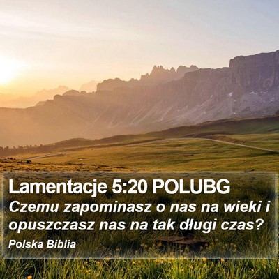 Lamentacje 5:20 POLUBG Bible Verse Image