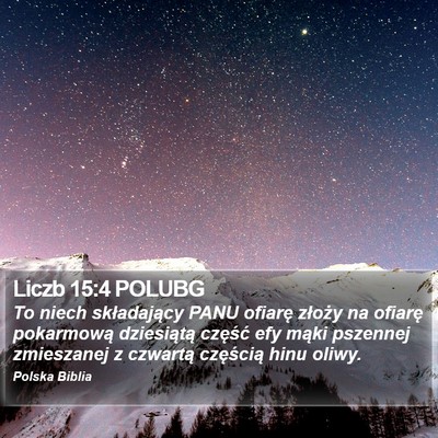 Liczb 15:4 POLUBG Bible Verse Image