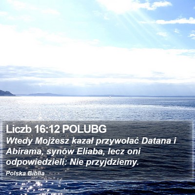 Liczb 16:12 POLUBG Bible Verse Image
