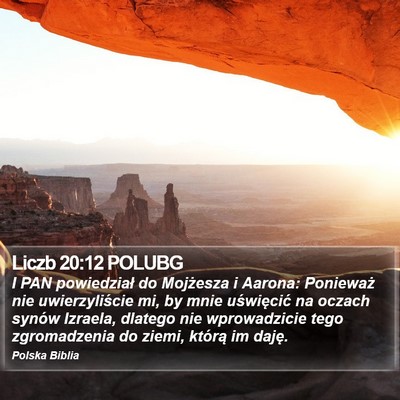 Liczb 20:12 POLUBG Bible Verse Image