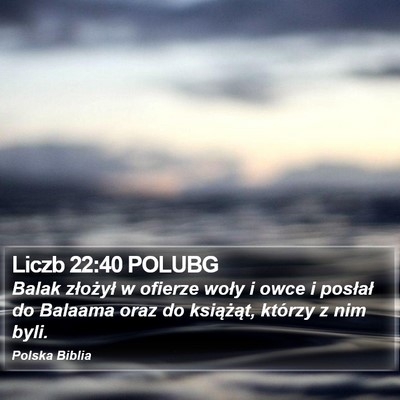 Liczb 22:40 POLUBG Bible Verse Image