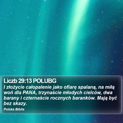 Liczb 29:13 POLUBG Bible Verse Image