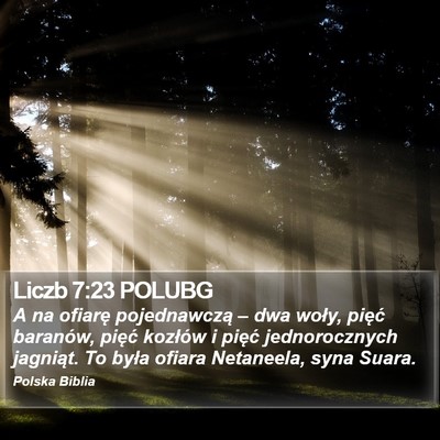 Liczb 7:23 POLUBG Bible Verse Image