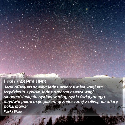Liczb 7:43 POLUBG Bible Verse Image