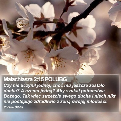 Malachiasza 2:15 POLUBG Bible Verse Image