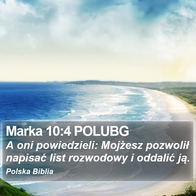 Marka 10:4 POLUBG Bible Verse Image