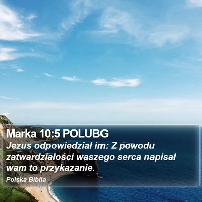 Marka 10:5 POLUBG Bible Verse Image