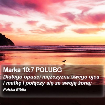 Marka 10:7 POLUBG Bible Verse Image