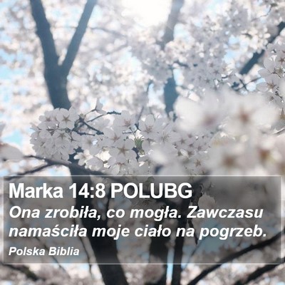 Marka 14:8 POLUBG Bible Verse Image