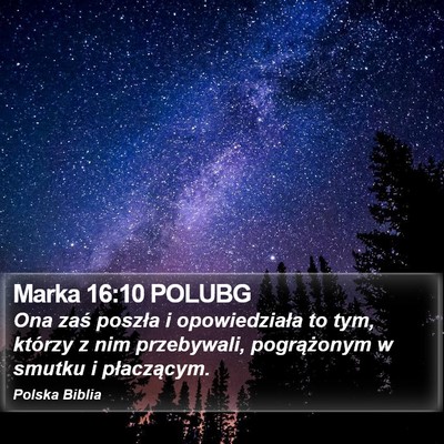 Marka 16:10 POLUBG Bible Verse Image
