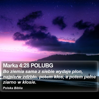 Marka 4:28 POLUBG Bible Verse Image