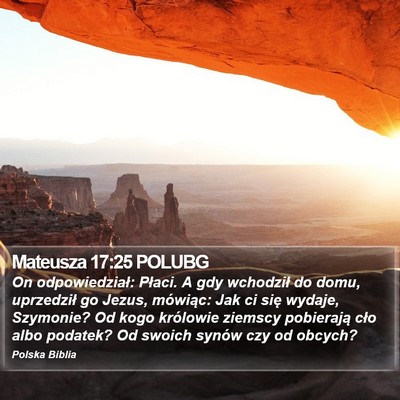 Mateusza 17:25 POLUBG Bible Verse Image
