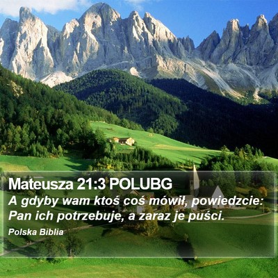 Mateusza 21:3 POLUBG Bible Verse Image