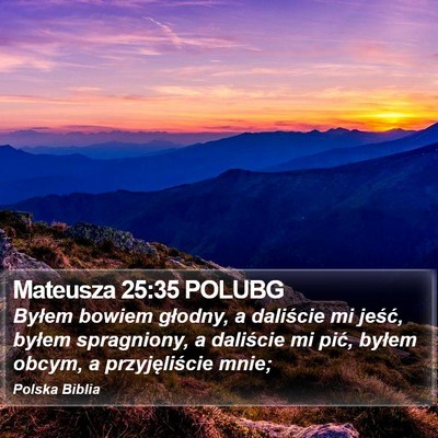 Mateusza 25:35 POLUBG Bible Verse Image