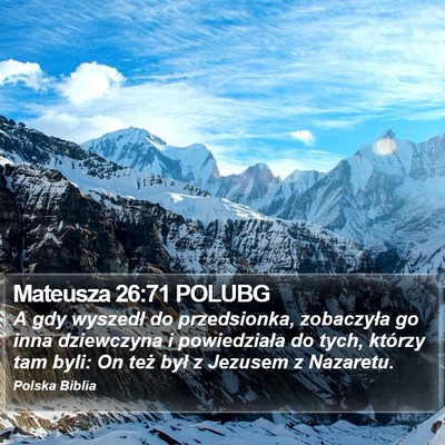 Mateusza 26:71 POLUBG Bible Verse Image