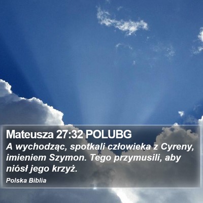Mateusza 27:32 POLUBG Bible Verse Image