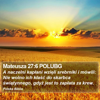 Mateusza 27:6 POLUBG Bible Verse Image