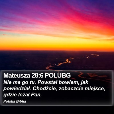 Mateusza 28:6 POLUBG Bible Verse Image