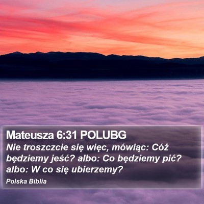 Mateusza 6:31 POLUBG Bible Verse Image