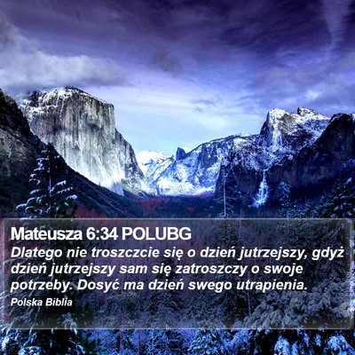 Mateusza 6:34 POLUBG Bible Verse Image