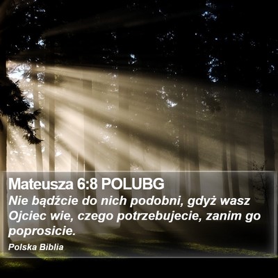 Mateusza 6:8 POLUBG Bible Verse Image