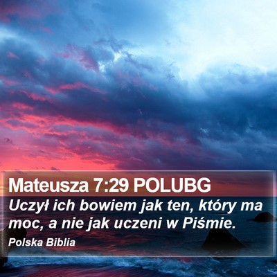 Mateusza 7:29 POLUBG Bible Verse Image