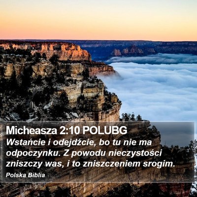 Micheasza 2:10 POLUBG Bible Verse Image