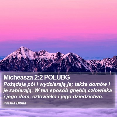 Micheasza 2:2 POLUBG Bible Verse Image