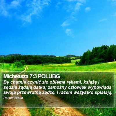 Micheasza 7:3 POLUBG Bible Verse Image