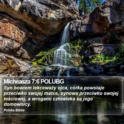Micheasza 7:6 POLUBG Bible Verse Image
