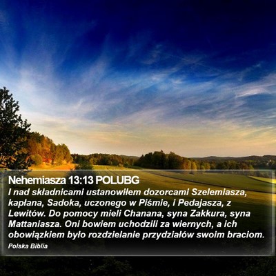 Nehemiasza 13:13 POLUBG Bible Verse Image