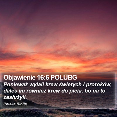 Objawienie 16:6 POLUBG Bible Verse Image