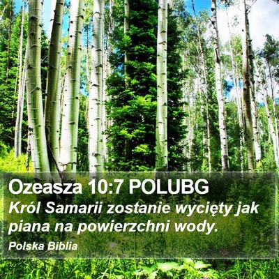 Ozeasza 10:7 POLUBG Bible Verse Image