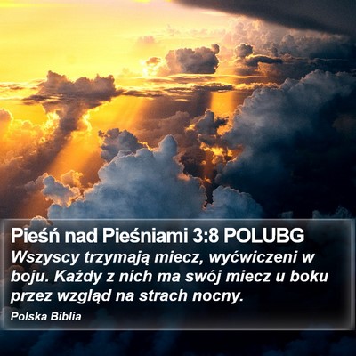 Pieśń nad Pieśniami 3:8 POLUBG Bible Verse Image