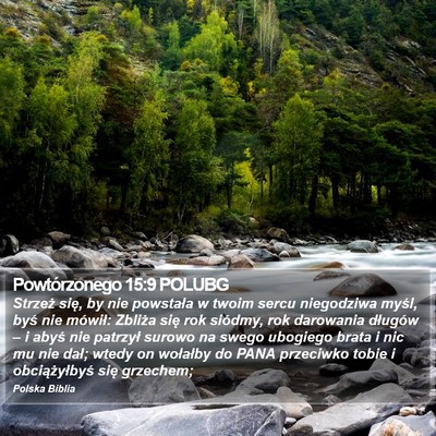 Powtórzonego 15:9 POLUBG Bible Verse Image