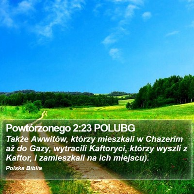 Powtórzonego 2:23 POLUBG Bible Verse Image