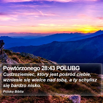 Powtórzonego 28:43 POLUBG Bible Verse Image