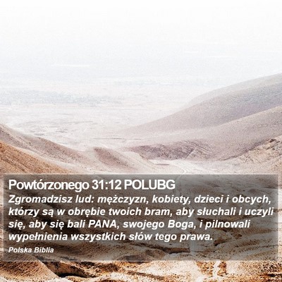 Powtórzonego 31:12 POLUBG Bible Verse Image
