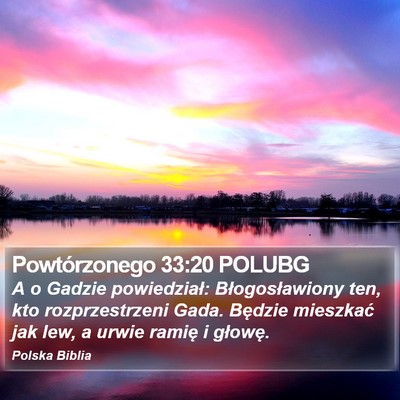Powtórzonego 33:20 POLUBG Bible Verse Image