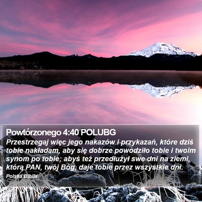 Powtórzonego 4:40 POLUBG Bible Verse Image