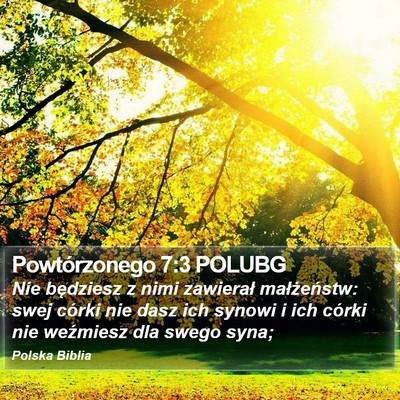 Powtórzonego 7:3 POLUBG Bible Verse Image