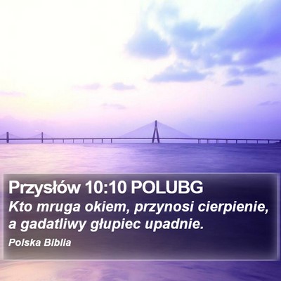 Przysłów 10:10 POLUBG Bible Verse Image