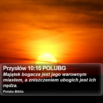 Przysłów 10:15 POLUBG Bible Verse Image