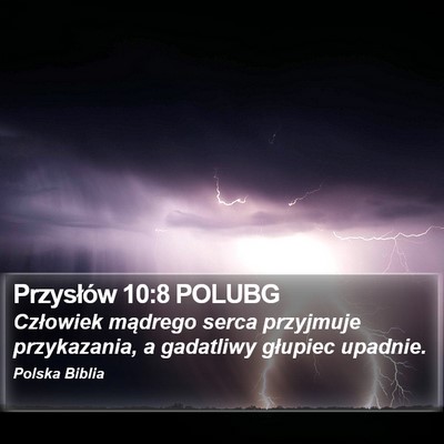 Przysłów 10:8 POLUBG Bible Verse Image