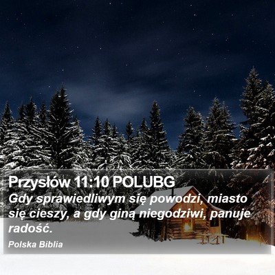 Przysłów 11:10 POLUBG Bible Verse Image
