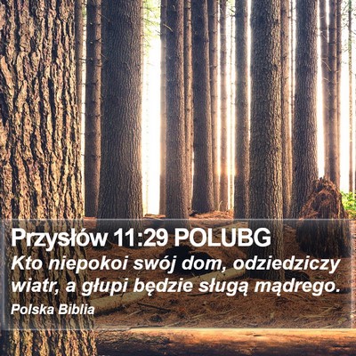 Przysłów 11:29 POLUBG Bible Verse Image